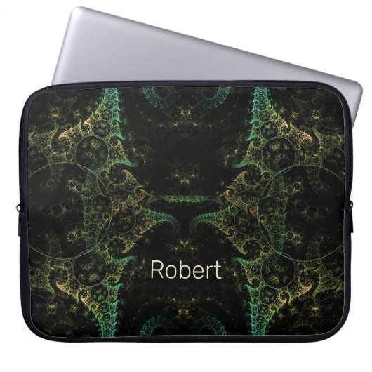 Abstract fractal Monogrammed Laptop Sleeve (Voorkant)