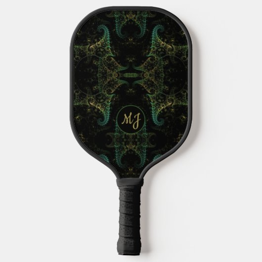 Abstract Fractal Monogrammed Pickleball Paddle (Achterkant)