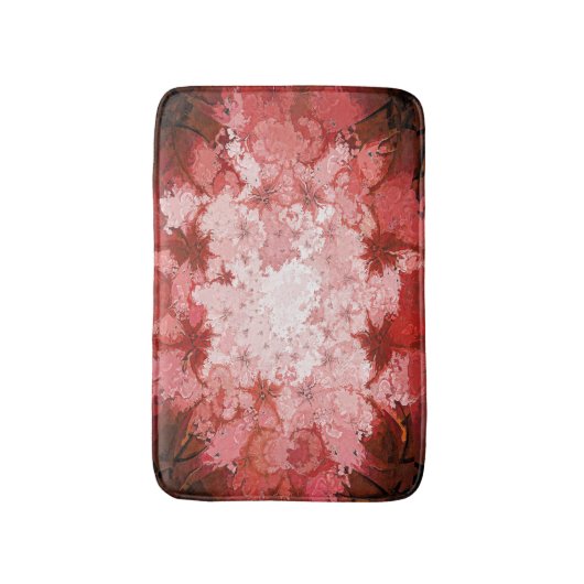 Abstract Fractal Patroon van Bright Red Kaleidosco Badmat (Voorkant Verticaal)