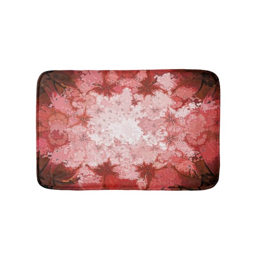 Abstract Fractal Patroon van Bright Red Kaleidosco Badmat (Voorkant)