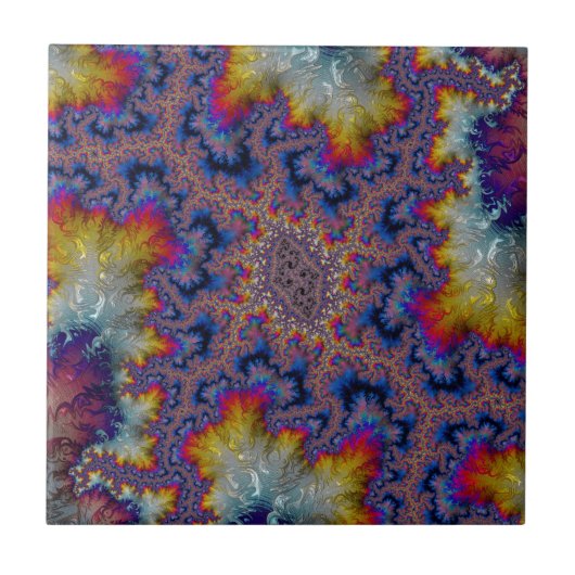 Abstract fractal patterns and shapes. Fractal Art Tegeltje (Voorkant)