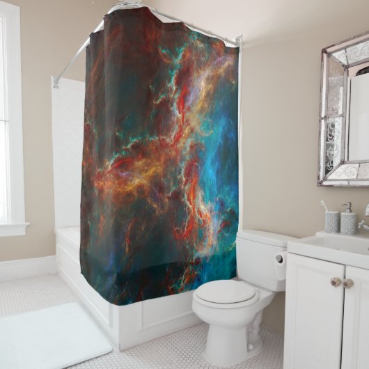 Abstract fractal patterns and shapes. Infinite uni Douchegordijn (In situ)