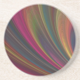 Abstract Fractal Rainbow Swirl Sandstone Onderzett Zandsteen Onderzetter