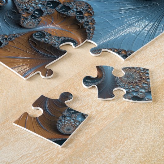 Abstract Fractal Southwestern Turquoise Legpuzzel (Zijkant)