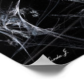 Abstract Fractal Spider Web op Black Canvas Print (Hoek)