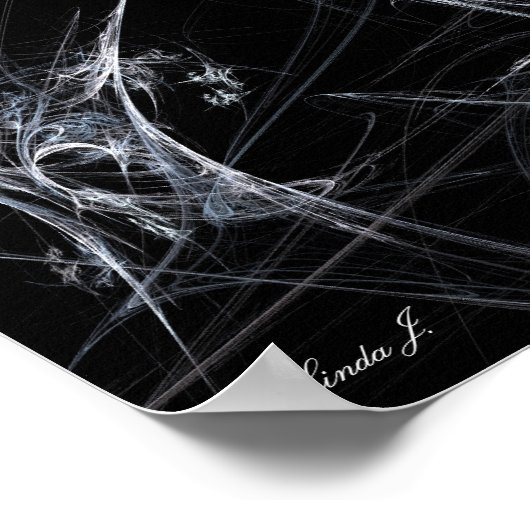 Abstract Fractal Spider Web op Black Canvas Print (Hoek)