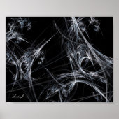 Abstract Fractal Spider Web op Black Canvas Print (Voorkant)