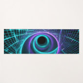 Abstract fractal waves in turquoise and purple  yogamat (Voorkant (horizontaal))