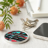 Abstract Freedom – Premium Round Large Keychain (Zijkant)