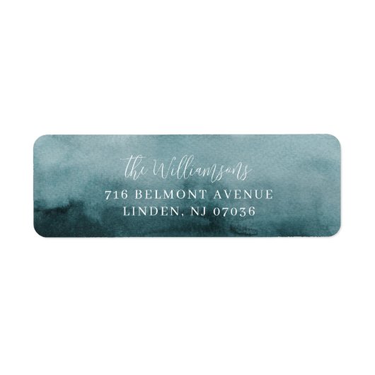 Abstract Frost Blue Waterverf retouradres Etiket (Voorkant)