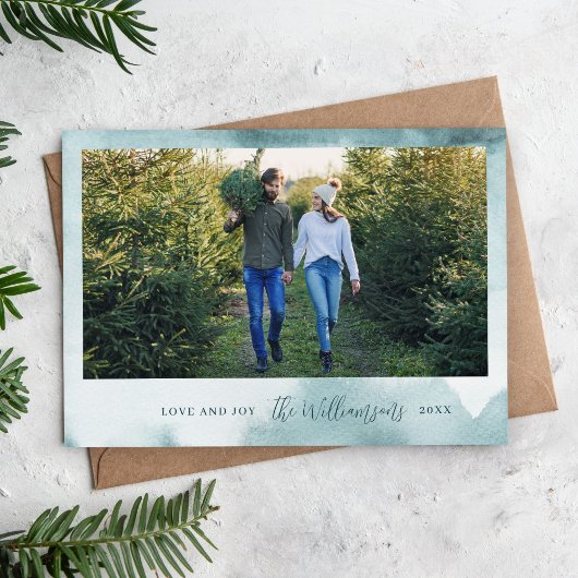 Abstract Frost Blue Waterverf retouradres Etiket