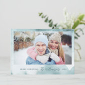 Abstract Frost Modern Christmas-fotokaart Feestdagenkaart (Staand voorkant)