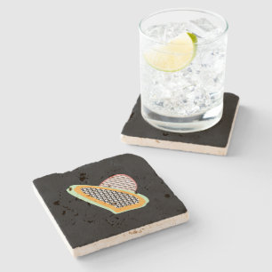 Abstract Fruit Papaja Drakenfruit Patroon  Stenen Onderzetter