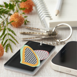 Abstract fruit Papaya Dragonfruit Sleutelhanger