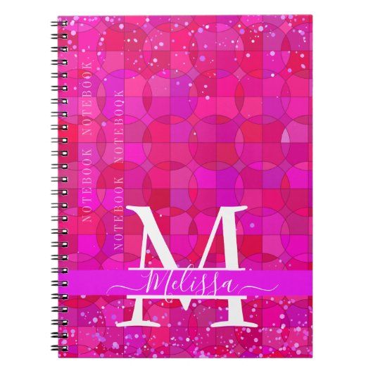 Abstract Fuchsia Red Customizable Notitieboek (Voorkant)