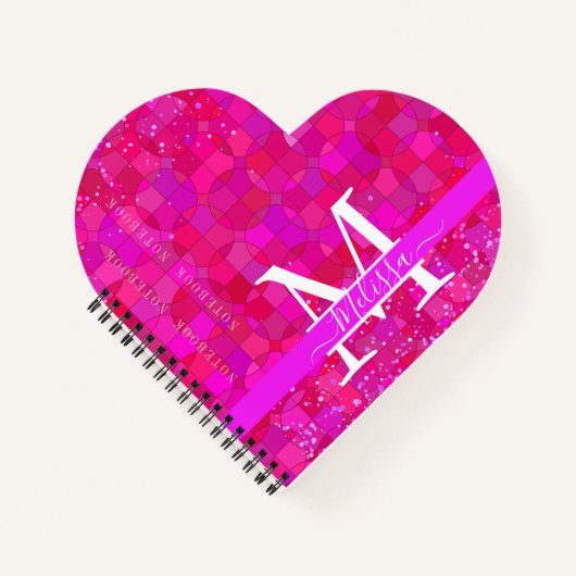 Abstract Fuchsia Red Customizable Notitieboek (Voorkant)