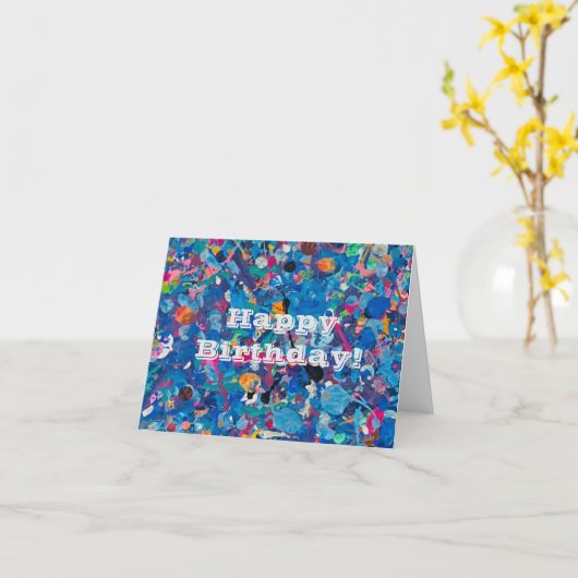 Abstract Fun Birthday Card Kaart (Gele Bloem)