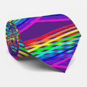  Abstract Fun Regenboog Kleuren met Paars  Stropdas (Opgerold)