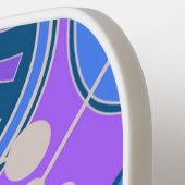 Abstract, funky, blauw, paars & wit. pickleball paddle (Links Detail)
