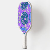 Abstract, funky, blauw, paars & wit. pickleball paddle (Links)