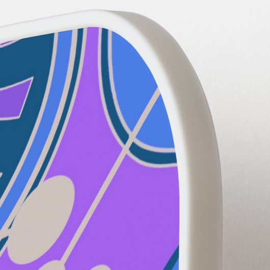 Abstract, funky, blauw, paarse, & wit. pickleball paddle (Links Detail)