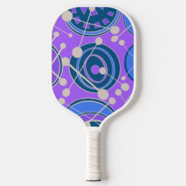 Abstract, funky, blauw, paarse, & wit. pickleball paddle