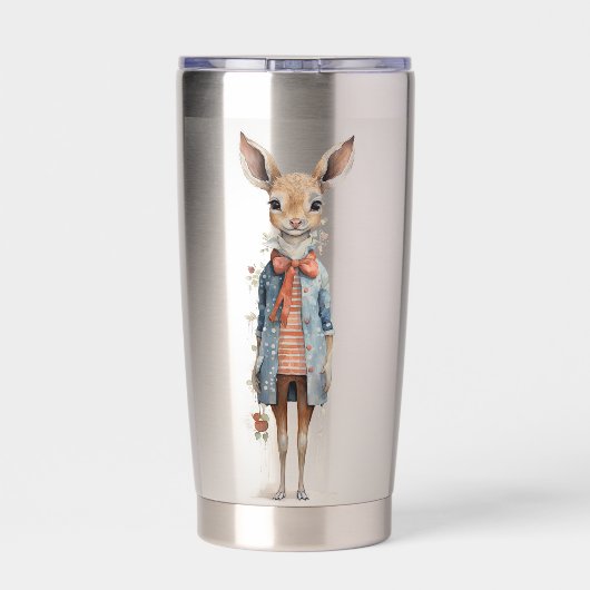 Abstract Funky Vrouw Herten Geïsoleerde Drinkbeker (Achterkant)