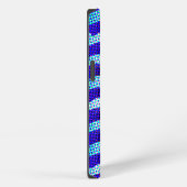 Abstract Funky Wave Pattern Blue, Green Monogramed iPhone Hoesje (Rechterkant)