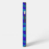 Abstract Funky Wave Pattern Blue, Green Monogramed iPhone Hoesje (Linkerkant)