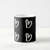 Abstract, funky, wit hart koffiemok (Center)