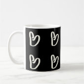 Abstract, funky, wit hart koffiemok (Links)