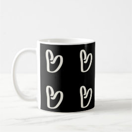 Abstract, funky, wit hart koffiemok