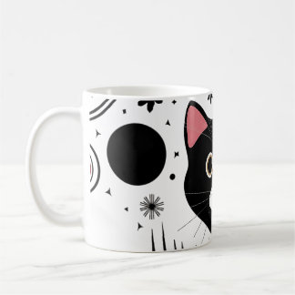 Abstract Funny Black Cat Koffiemok