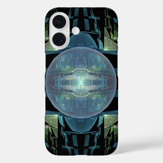 Abstract Futuristic Blue Sphere District 13 Case-Mate iPhone Case (Achterkant)