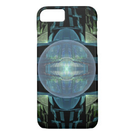 Abstract Futuristic Blue Sphere District 13 iPhone 16 Hoesje
