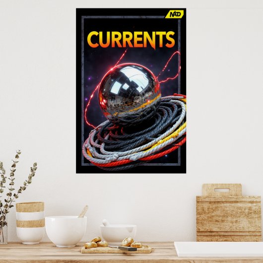 Abstract Futuristic Image of a Metallic Sphere Poster (Keuken)