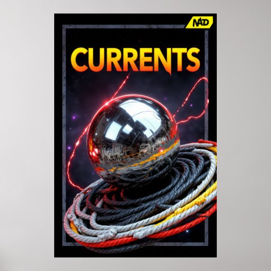 Abstract Futuristic Image of a Metallic Sphere Poster (Voorkant)