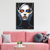 Abstract Futuristic Woman Portrait Canvas Art (Insitu (Woonkamer))