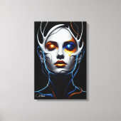 Abstract Futuristic Woman Portrait Canvas Art (Voorkant)