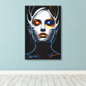 Abstract Futuristic Woman Portrait Canvas Art (Insitu (Houten vloer))