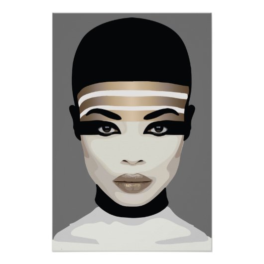 Abstract Futuristisch Stamportret Kunst Perfect Poster (Voorkant)