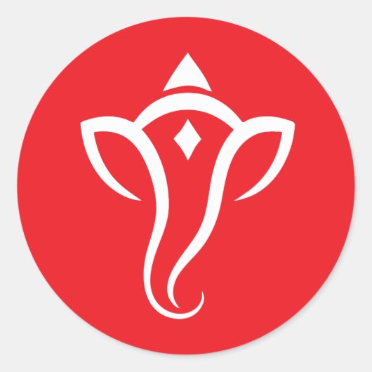 Abstract Ganesha Symbool Ontwerp Ronde Sticker (Voorkant)