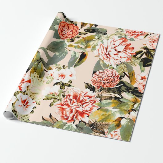 Abstract garden pattern cadeaupapier (Uitgerold)