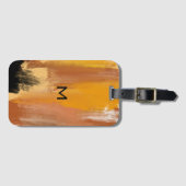 Abstract geaarde aarde bagagelabel (Voorkant (horizontaal))