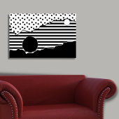 Abstract gebarsten zwart-wit draaikolk poster