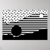 Abstract gebarsten zwart-wit draaikolk poster (Voorkant)