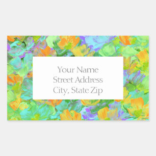 Abstract Gebied van Geel Sinaasappel Poppies label