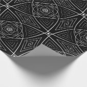 Abstract gebladerte, zwart en wit cadeaupapier (Hoek)