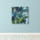 Abstract gebogen doek. Meerdere kleuren Canvas Afdruk (Insitu (Houten vloer))
