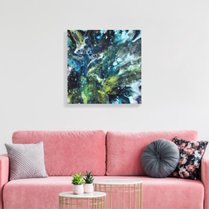 Abstract gebogen doek. Meerdere kleuren Canvas Afdruk
